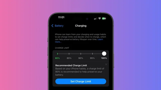 iPhone battery charge limit